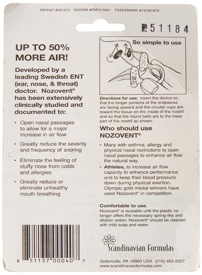 Scandinavian Formulas Nozovent Anti-Snore - 1 Pack - Image 2